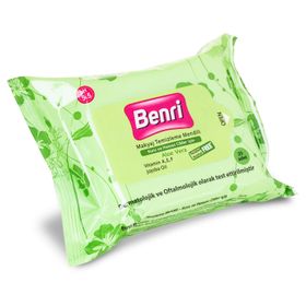 Benri Kuru ve Hassas Ciltler İçin 25'li Makyaj Temizleme Mendili
