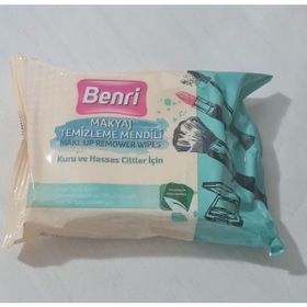 Benri Kuru ve Hassas Ciltler İçin 25'li Makyaj Temizleme Mendili