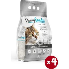 BentySandy 4x5 lt Aktif Karbonlu Natural Beyaz Bentonit Kedi Kumu