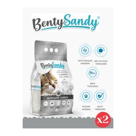 BentySandy Aktif Karbonlu Topaklanan İnce Taneli 5x2 lt Kedi Kumu