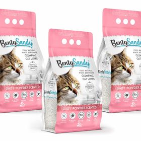 BentySandy Bebek Pudrası Kokulu 3x5 lt İnce Kedi Kumu