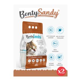 BentySandy Kahve Kokulu İnce Taneli 2x10 lt Kedi Kumu