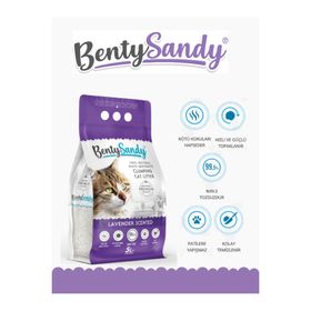 BentySandy Lavanta Kokulu Topaklanan İnce Taneli 5 lt Kedi Kumu