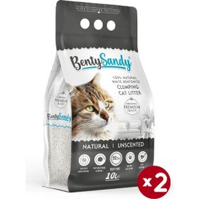 Bentysandy Naturel Kokusuz İnce 2x10 lt Kedi Bentonit Kumu