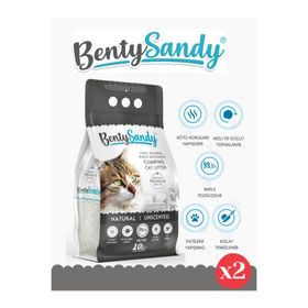 BentySandy Naturel Kokusuz Topaklaşan 2x10 lt Kedi Kumu