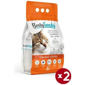BentySandy Portakal Kokulu İnce Taneli 2x5 lt Kedi Kumu