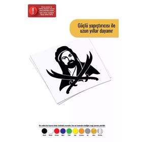 Benvesen Zülfikar Hz Ali Siyah Beyaz 50x15 cm Oto Motor Laptop Duvar Folyo Sticker