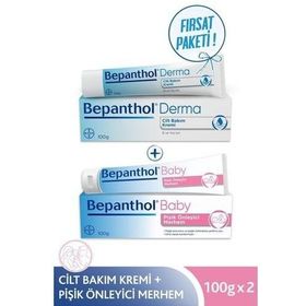 Bepanthol 100 gr Baby Pişik Önleyici Merhem+Bepanthol 100 gr Cilt Bakım Kremi