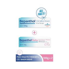 Bepanthol 100 gr Baby Pişik Önleyici Merhem+Bepanthol 100 gr Cilt Bakım Kremi
