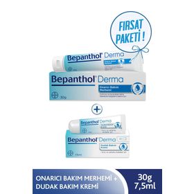 Bepanthol Derma 30 gr Onarıcı Bakım Merhemi + 7.5 ml Dudak Bakım Kremi