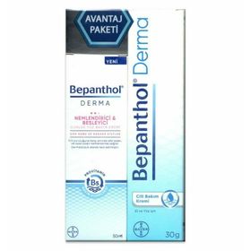 Bepanthol Derma 50 ml Nemlendirici ve Besleyici Yüz Bakım Kremi + 30 gr Cilt Bakım Kremi