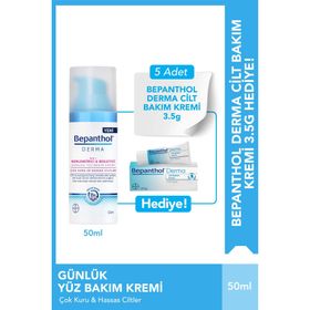 Bepanthol Derma 50 ml Yüz Bakım Kremi + 5x3.5 gr Cilt Bakım Kremi