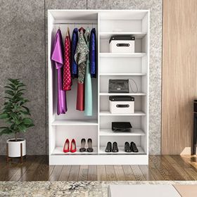 Berceste Antrasit Atlantik Çam 2 Sürgü Kapaklı 8 Bölmeli Gardırop