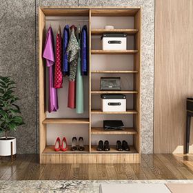 Berceste Atlantik Çam 2 Sürgü Kapaklı 8 Bölmeli Gardırop