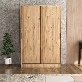 Berceste Atlantik Çam 2 Sürgü Kapaklı 8 Bölmeli Gardırop