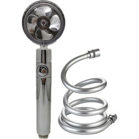 Berev Turbo Pervaneli Pvc Duş Hortumu Serinletici Tasarım Start Stop Tuşu 360 Derece Döner Duş Başlığı