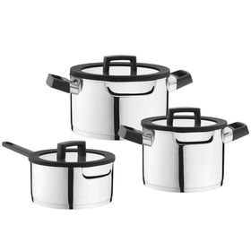 BergHoff Essentials Uqonic 6 Parça Paslanmaz Çelik Tencere Seti
