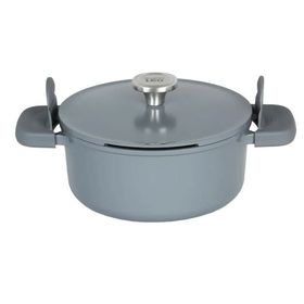 BergHoff Leo Phantom 24 cm Smoked Grey Kapaklı Yapışmaz Tencere