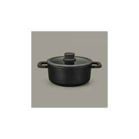 BergHoff Leo Stone Siyah 24x11 cm Yapışmaz Kapaklı Alüminyum Döküm Tencere