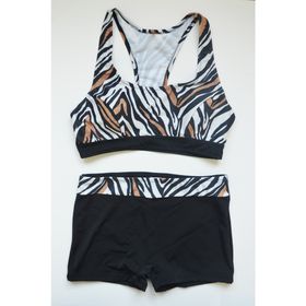 Beria Kadın Kaplan Desenli Şortlu Bikini Takımı