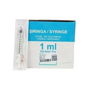 Berika 1 ml 3P 26G 13 mm 100 Adet Kahverengi İğneli Enjektör