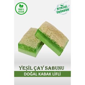 Bermark 120 gr El Yapımı Doğal Kabak Lifli Yeşil Çay Sabunu