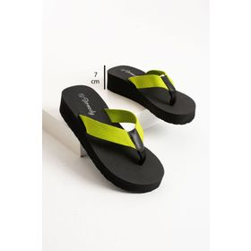 Bermody Kaila Platform Dolgu Topuk 7 cm Kumaşlı Parmak Arası Acıtmaz Kadın Terlik