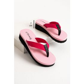 Bermody Kaila Platform Dolgu Topuk 7 cm Kumaşlı Parmak Arası Acıtmaz Kadın Terlik