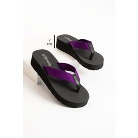Bermody Kaila Platform Dolgu Topuk 7 cm Kumaşlı Parmak Arası Acıtmaz Kadın Terlik