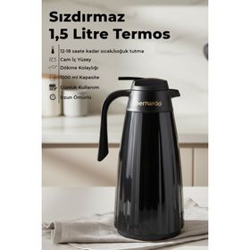 Bernardo Velana Siyah 1.5 lt Cam Termos
