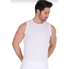 Berrak 1026 Elestan Kolsuz Body 3'lü Beyaz Erkek Atlet