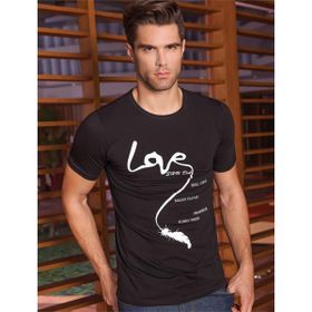 Berrak 1037 Love Baskılı Erkek T-shirt