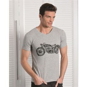 Berrak 1049 Motosiklet Baskılı Erkek T-Shirt