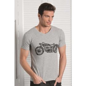 Berrak 1049 Motosiklet Baskılı Erkek T-Shirt