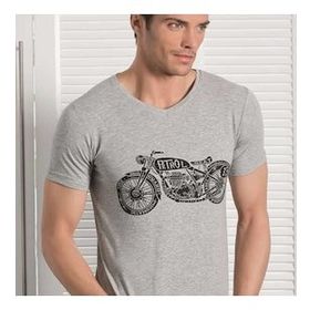 Berrak 1049 Motosiklet Baskılı Erkek T-Shirt