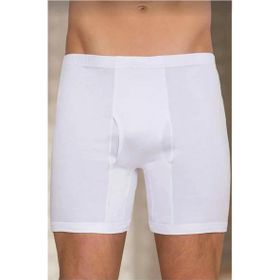 Berrak 1055 Paçalı 10'lu Paket Beyaz Erkek Boxer