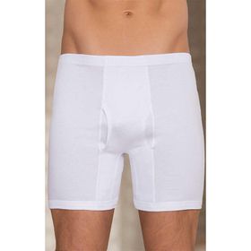 Berrak 1055 Paçalı 6'lı Paket Beyaz Erkek Boxer
