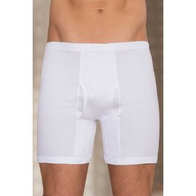 Berrak 1055 Paçalı Beyaz Erkek Boxer