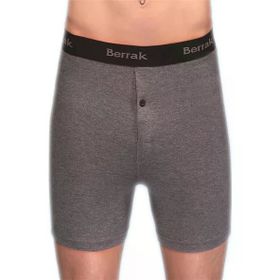 Berrak 1059 Likralı Düğmeli 3'lü Füme Erkek Boxer