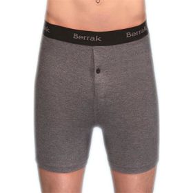 Berrak 1059 Likralı Düğmeli 3'lü Füme Erkek Boxer