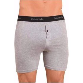 Berrak 1059 Likralı Düğmeli 3'lü Gri Erkek Boxer