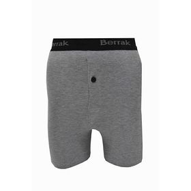 Berrak 1059 Likralı Düğmeli 3'lü Koyu Gri Erkek Boxer