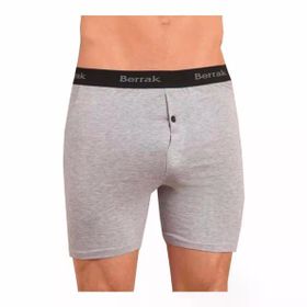 Berrak 1059 Likralı Düğmeli 3'lü Koyu Gri Erkek Boxer