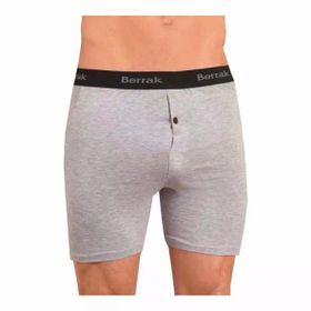 Berrak 1059 Likralı Düğmeli 3'lü Koyu Gri Erkek Boxer
