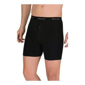 Berrak 1059 Likralı Düğmeli 3'lü Siyah Erkek Boxer