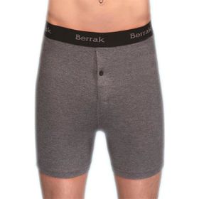 Berrak 1059 Likralı Düğmeli 6 Adet Füme Erkek Boxer