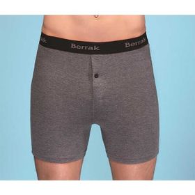 Berrak 1059 Likralı Düğmeli 6 Adet Koyu Gri Erkek Boxer