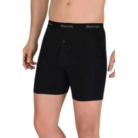 Berrak 1059 Likralı Düğmeli 6 Adet Siyah Erkek Boxer