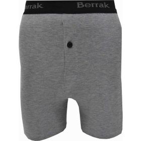Berrak 1059 Likralı Düğmeli 6'lı Koyu Gri Erkek Boxer