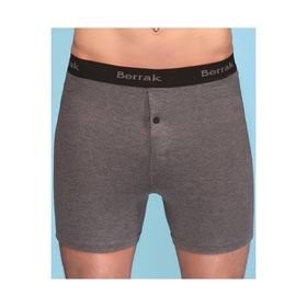 Berrak 1059 Likralı Düğmeli Uzun Paçalı 4'lü Füme Erkek Boxer